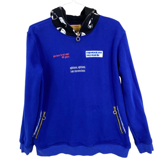 WORLD WIDE YOUTH Hoodie Sweatshirt, Full Zip Hood Blue - Picture 1 of 11